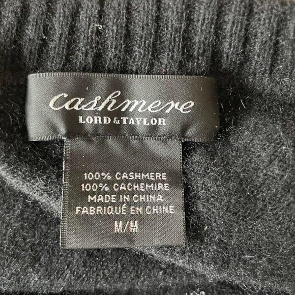 Lord Taylor 100% Cashmere Black Sweater | Womens Size Medium - Picture 4 of 4